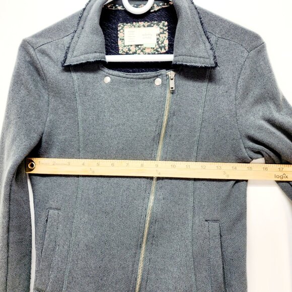Anthropologie SATURDAY SUNDAY WOMEN'S FLEECE KNIT MOTORCYCLE JACKET green Size X - Picture 3 of 13